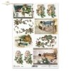 Boże Narodzenie, świąteczne dekoracje, retro, Mikołaj, prezenty, dziecko, dzieci, pies, choinka, ostrokrzew, zimowy obrazek, R769, Christmas, Christmas decorations, retro, Santa Claus, presents, child, children, dog, Christmas tree, holly, winter picture,